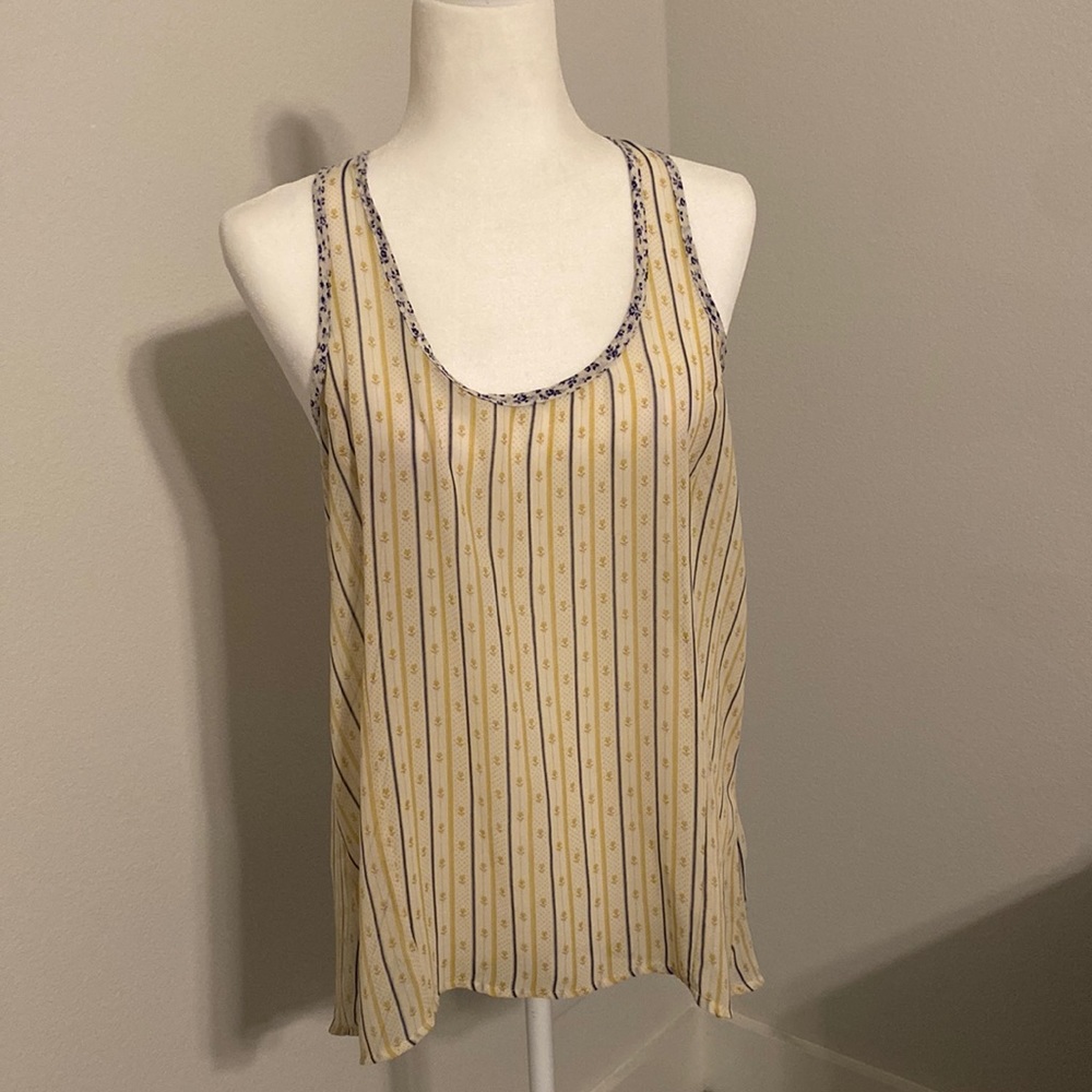 sheer floral racer back tank